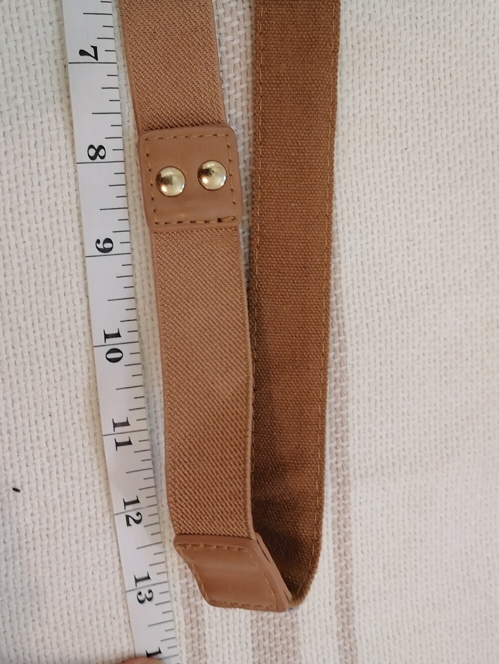 Stretch Elastic Sweater Belt with Metallic Accent - Beige - Picture 3 of 6
